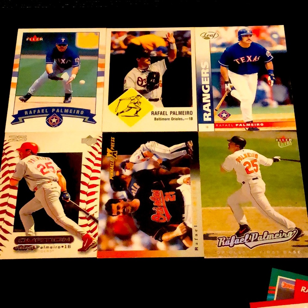 Rafael Palmeiro Hall of Fame Baseball Lot 15 cards